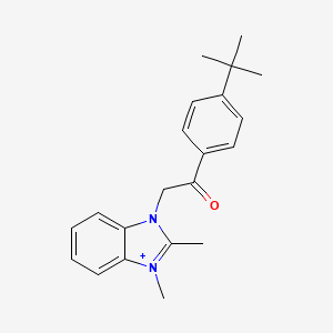 molecular formula C21H25N2O+ B11657089 3-[2-(4-Tert-butylphenyl)-2-oxoethyl]-1,2-dimethyl-1H-1,3-benzodiazol-3-ium 