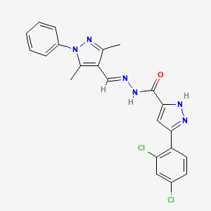 3-(2,4-dichlorophenyl)-N'-[(E)-(3,5-dimethyl-1-phenyl-1H-pyrazol-4-yl)methylidene]-1H-pyrazole-5-carbohydrazide