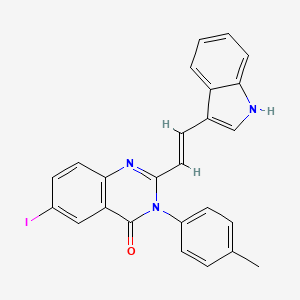 2-[(E)-2-(1H-indol-3-yl)ethenyl]-6-iodo-3-(4-methylphenyl)quinazolin-4(3H)-one