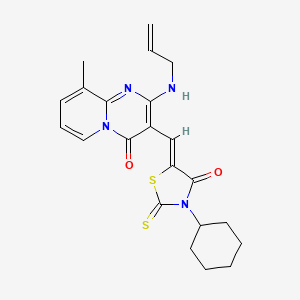 molecular formula C22H24N4O2S2 B11657117 2-(allylamino)-3-[(Z)-(3-cyclohexyl-4-oxo-2-thioxo-1,3-thiazolidin-5-ylidene)methyl]-9-methyl-4H-pyrido[1,2-a]pyrimidin-4-one CAS No. 361995-54-2