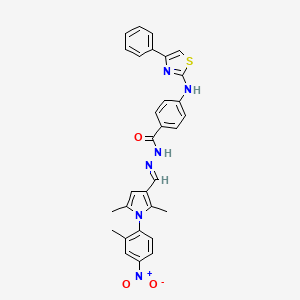 N'-[(E)-[2,5-Dimethyl-1-(2-methyl-4-nitrophenyl)-1H-pyrrol-3-YL]methylidene]-4-[(4-phenyl-1,3-thiazol-2-YL)amino]benzohydrazide