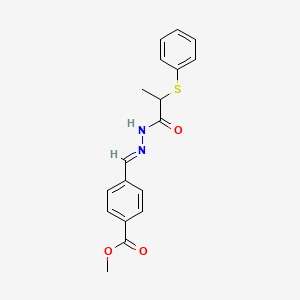 methyl 4-[(E)-{2-[2-(phenylsulfanyl)propanoyl]hydrazinylidene}methyl]benzoate