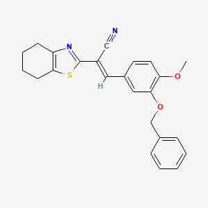 (2E)-3-[3-(benzyloxy)-4-methoxyphenyl]-2-(4,5,6,7-tetrahydro-1,3-benzothiazol-2-yl)prop-2-enenitrile