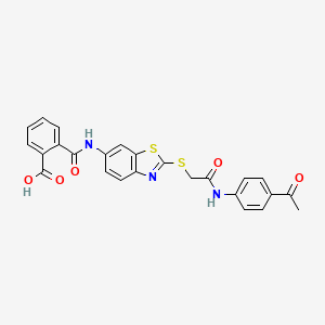 2-{[2-({2-[(4-Acetylphenyl)amino]-2-oxoethyl}sulfanyl)-1,3-benzothiazol-6-yl]carbamoyl}benzoic acid