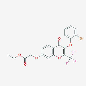 ethyl 2-{[3-(2-bromophenoxy)-4-oxo-2-(trifluoromethyl)-4H-chromen-7-yl]oxy}acetate