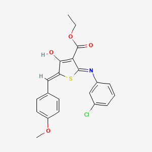 ethyl (5Z)-2-[(3-chlorophenyl)amino]-5-(4-methoxybenzylidene)-4-oxo-4,5-dihydrothiophene-3-carboxylate