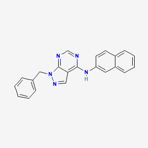 molecular formula C22H17N5 B11657177 1-benzyl-N-(naphthalen-2-yl)-1H-pyrazolo[3,4-d]pyrimidin-4-amine 