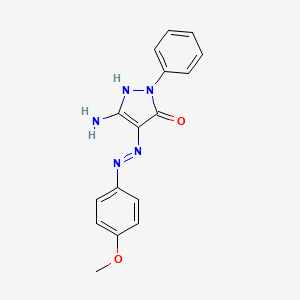 (4Z)-5-amino-4-[2-(4-methoxyphenyl)hydrazinylidene]-2-phenyl-2,4-dihydro-3H-pyrazol-3-one