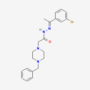 2-(4-benzylpiperazin-1-yl)-N'-[(1E)-1-(3-bromophenyl)ethylidene]acetohydrazide