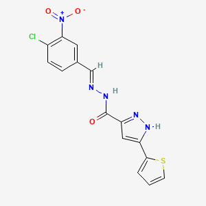 N'-[(E)-(4-chloro-3-nitrophenyl)methylidene]-3-(2-thienyl)-1H-pyrazole-5-carbohydrazide