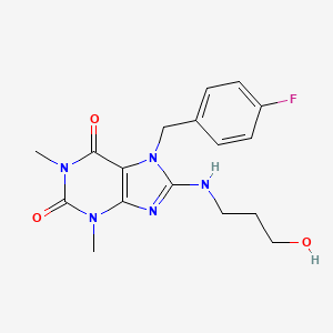 7-[(4-fluorophenyl)methyl]-8-[(3-hydroxypropyl)amino]-1,3-dimethyl-2,3,6,7-tetrahydro-1H-purine-2,6-dione