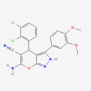 6-Amino-4-(2,3-dichlorophenyl)-3-(3,4-dimethoxyphenyl)-1,4-dihydropyrano[2,3-c]pyrazole-5-carbonitrile