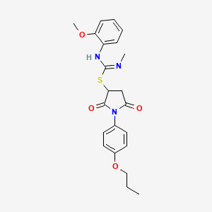 2,5-dioxo-1-(4-propoxyphenyl)pyrrolidin-3-yl N'-(2-methoxyphenyl)-N-methylcarbamimidothioate