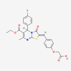 (4-{(Z)-[6-(ethoxycarbonyl)-5-(4-fluorophenyl)-7-methyl-3-oxo-5H-[1,3]thiazolo[3,2-a]pyrimidin-2(3H)-ylidene]methyl}phenoxy)acetic acid