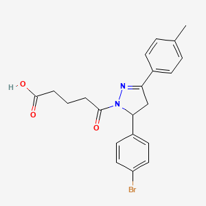 5-[5-(4-bromophenyl)-3-(4-methylphenyl)-4,5-dihydro-1H-pyrazol-1-yl]-5-oxopentanoic acid