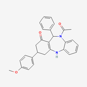 10-acetyl-3-(4-methoxyphenyl)-11-phenyl-2,3,4,5,10,11-hexahydro-1H-dibenzo[b,e][1,4]diazepin-1-one