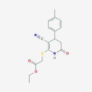 Ethyl {[3-cyano-4-(4-methylphenyl)-6-oxo-1,4,5,6-tetrahydropyridin-2-yl]sulfanyl}acetate