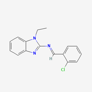 N-[(E)-(2-chlorophenyl)methylidene]-1-ethyl-1H-benzimidazol-2-amine