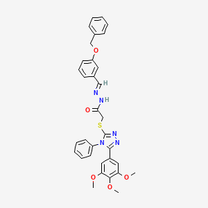 N'-{(E)-[3-(benzyloxy)phenyl]methylidene}-2-{[4-phenyl-5-(3,4,5-trimethoxyphenyl)-4H-1,2,4-triazol-3-yl]sulfanyl}acetohydrazide