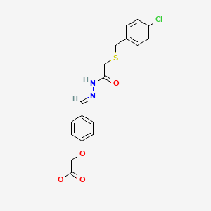 methyl {4-[(E)-(2-{[(4-chlorobenzyl)sulfanyl]acetyl}hydrazinylidene)methyl]phenoxy}acetate