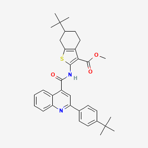 Methyl 6-tert-butyl-2-({[2-(4-tert-butylphenyl)quinolin-4-yl]carbonyl}amino)-4,5,6,7-tetrahydro-1-benzothiophene-3-carboxylate