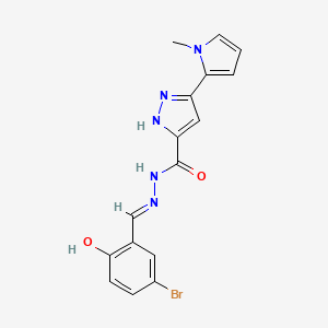 N'-[(E)-(5-bromo-2-hydroxyphenyl)methylidene]-3-(1-methyl-1H-pyrrol-2-yl)-1H-pyrazole-5-carbohydrazide