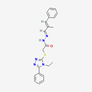 2-[(4-ethyl-5-phenyl-4H-1,2,4-triazol-3-yl)sulfanyl]-N'-[(1E,2E)-2-methyl-3-phenylprop-2-en-1-ylidene]acetohydrazide