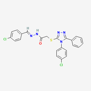 N'-[(E)-(4-chlorophenyl)methylidene]-2-{[4-(4-chlorophenyl)-5-phenyl-4H-1,2,4-triazol-3-yl]sulfanyl}acetohydrazide