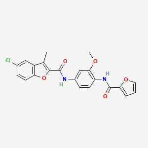 5-chloro-N-[4-(furan-2-carbonylamino)-3-methoxyphenyl]-3-methyl-1-benzofuran-2-carboxamide