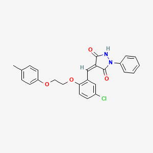 (4Z)-4-{5-chloro-2-[2-(4-methylphenoxy)ethoxy]benzylidene}-1-phenylpyrazolidine-3,5-dione