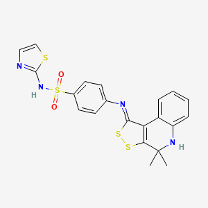 4-{[(1Z)-4,4-dimethyl-4,5-dihydro-1H-[1,2]dithiolo[3,4-c]quinolin-1-ylidene]amino}-N-(1,3-thiazol-2-yl)benzenesulfonamide