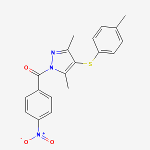 3,5-dimethyl-4-[(4-methylphenyl)thio]-1-(4-nitrobenzoyl)-1H-pyrazole