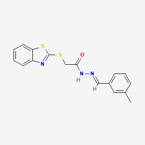 2-(1,3-benzothiazol-2-ylsulfanyl)-N'-[(E)-(3-methylphenyl)methylidene]acetohydrazide