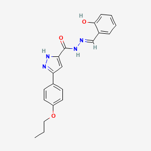 N'-[(E)-(2-hydroxyphenyl)methylidene]-3-(4-propoxyphenyl)-1H-pyrazole-5-carbohydrazide