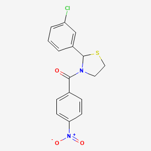 2-(3-Chlorophenyl)-3-(4-nitrobenzoyl)-1,3-thiazolidine