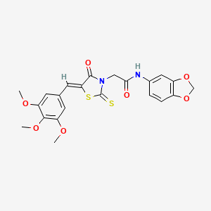 N-(1,3-benzodioxol-5-yl)-2-[(5Z)-4-oxo-2-thioxo-5-(3,4,5-trimethoxybenzylidene)-1,3-thiazolidin-3-yl]acetamide