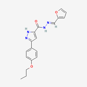 N'-[(E)-furan-2-ylmethylidene]-3-(4-propoxyphenyl)-1H-pyrazole-5-carbohydrazide