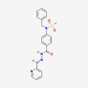 molecular formula C21H20N4O3S B11657637 N-benzyl-N-(4-{[(2E)-2-(pyridin-2-ylmethylidene)hydrazinyl]carbonyl}phenyl)methanesulfonamide 