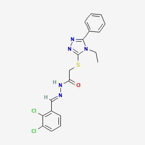 molecular formula C19H17Cl2N5OS B11657639 N'-[(E)-(2,3-dichlorophenyl)methylidene]-2-[(4-ethyl-5-phenyl-4H-1,2,4-triazol-3-yl)sulfanyl]acetohydrazide 