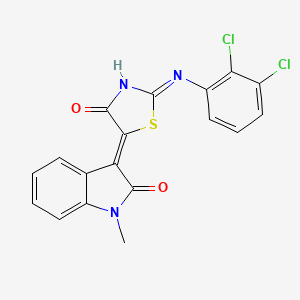 (3Z)-3-(2-(2,3-dichloroanilino)-4-oxo-1,3-thiazol-5(4H)-ylidene)-1-methyl-1,3-dihydro-2H-indol-2-one