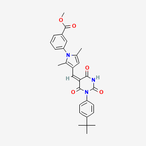 methyl 3-(3-{(E)-[1-(4-tert-butylphenyl)-2,4,6-trioxotetrahydropyrimidin-5(2H)-ylidene]methyl}-2,5-dimethyl-1H-pyrrol-1-yl)benzoate