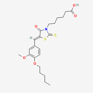 6-{(5Z)-5-[3-methoxy-4-(pentyloxy)benzylidene]-4-oxo-2-thioxo-1,3-thiazolidin-3-yl}hexanoic acid