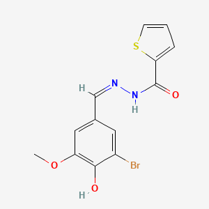 molecular formula C13H11BrN2O3S B11657677 N'-[(Z)-(3-bromo-4-hydroxy-5-methoxyphenyl)methylidene]thiophene-2-carbohydrazide 