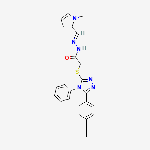 2-{[5-(4-tert-butylphenyl)-4-phenyl-4H-1,2,4-triazol-3-yl]sulfanyl}-N'-[(E)-(1-methyl-1H-pyrrol-2-yl)methylidene]acetohydrazide