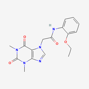 molecular formula C17H19N5O4 B11657692 2-(1,3-dimethyl-2,6-dioxo-1,2,3,6-tetrahydro-7H-purin-7-yl)-N-(2-ethoxyphenyl)acetamide 