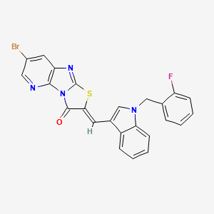 (4Z)-10-bromo-4-[[1-[(2-fluorophenyl)methyl]indol-3-yl]methylidene]-5-thia-2,7,12-triazatricyclo[6.4.0.02,6]dodeca-1(8),6,9,11-tetraen-3-one