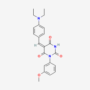 (5E)-5-[4-(diethylamino)benzylidene]-1-(3-methoxyphenyl)pyrimidine-2,4,6(1H,3H,5H)-trione