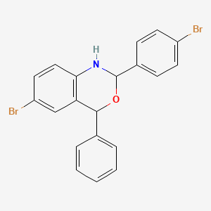 molecular formula C20H15Br2NO B11657724 6-bromo-2-(4-bromophenyl)-4-phenyl-2,4-dihydro-1H-3,1-benzoxazine 