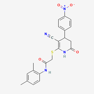 2-{[3-cyano-4-(4-nitrophenyl)-6-oxo-1,4,5,6-tetrahydropyridin-2-yl]sulfanyl}-N-(2,4-dimethylphenyl)acetamide