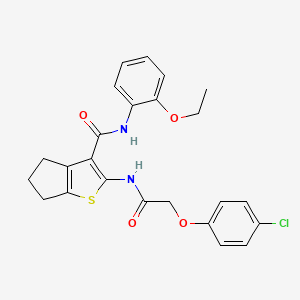 molecular formula C24H23ClN2O4S B11657735 2-[2-(4-chlorophenoxy)acetamido]-N-(2-ethoxyphenyl)-4H,5H,6H-cyclopenta[b]thiophene-3-carboxamide CAS No. 354531-39-8